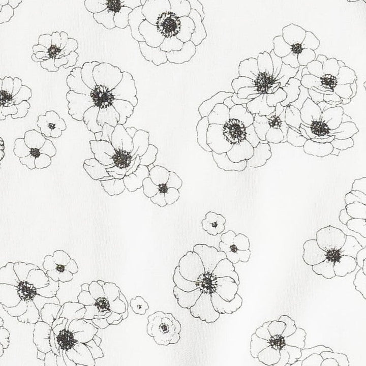 long sleeve lap neck footie | black anemone | organic cotton interlock