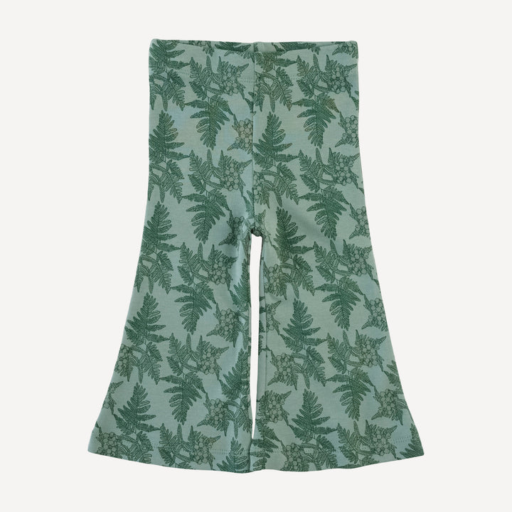 flare leg pant | fern floral | organic cotton interlock