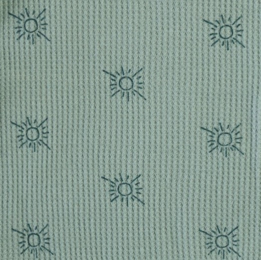 short sleeve basic henley tee | sea pine tiny suns | organic cotton thermal
