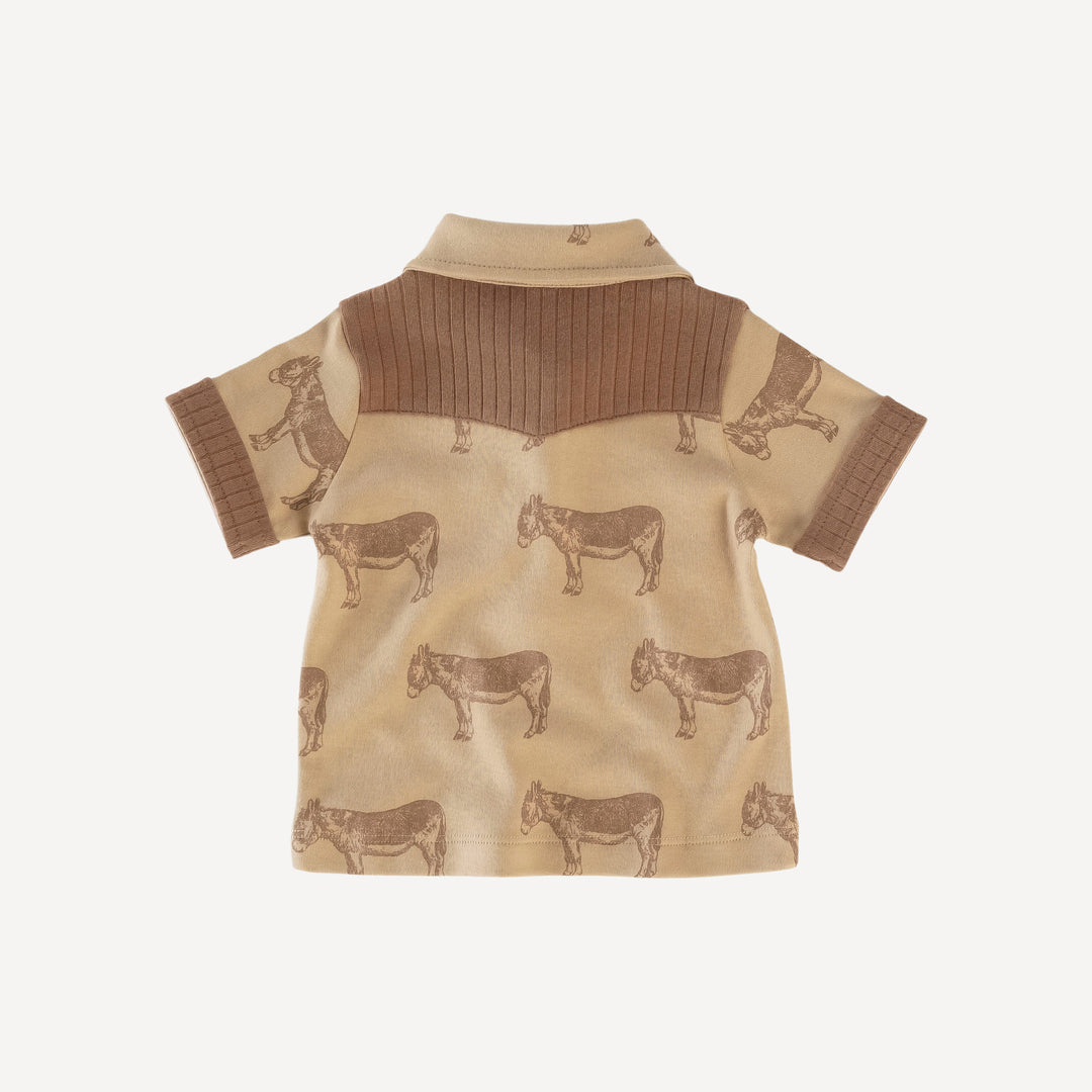 short sleeve cowboy shirt | donkey | organic cotton interlock