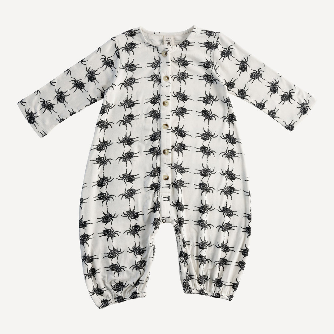 long sleeve button bubble jumper | tarantula | organic cotton interlock
