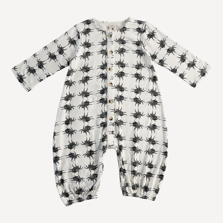 long sleeve button bubble jumper | tarantula | organic cotton interlock