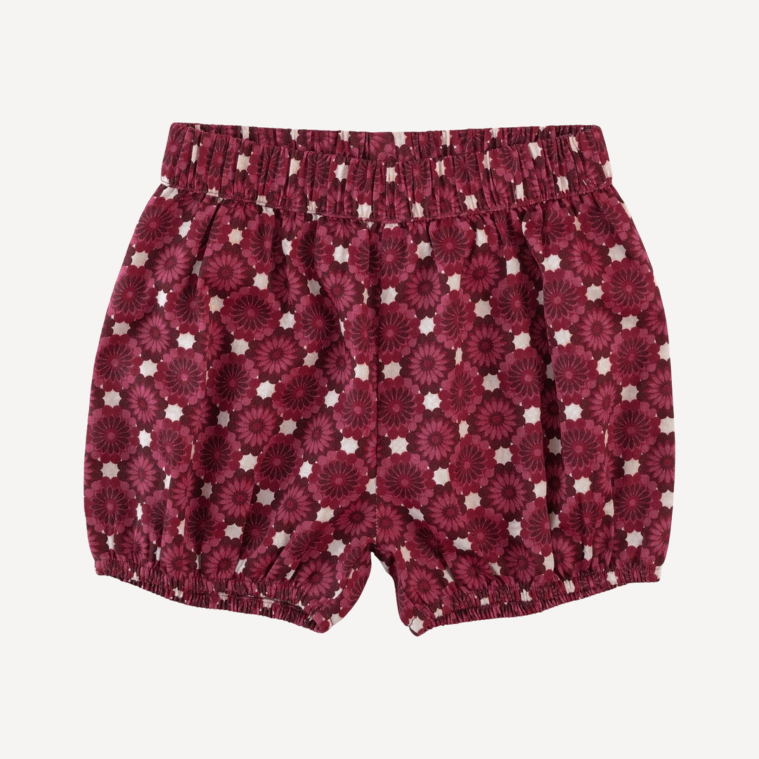 bloomer short | red geo floral | organic cotton sateen woven
