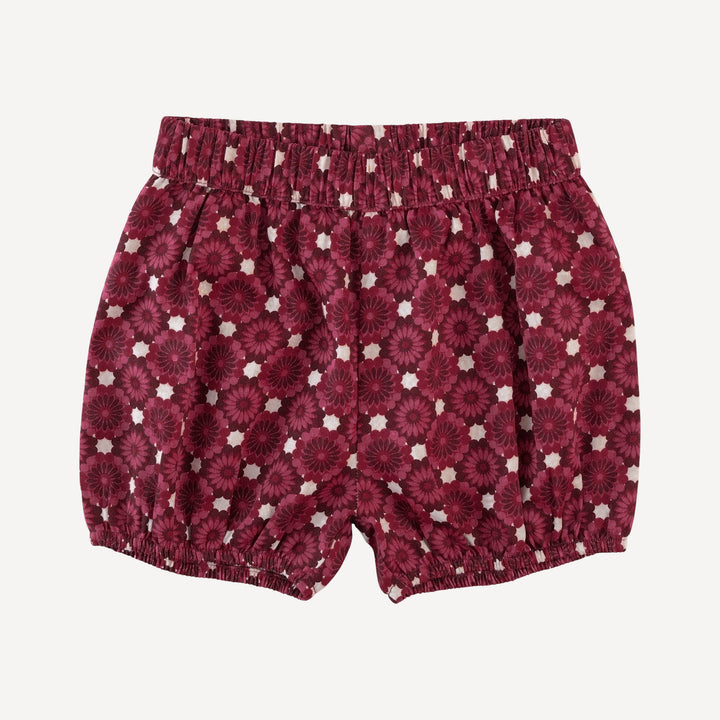 bloomer short | red geo floral | organic cotton sateen woven