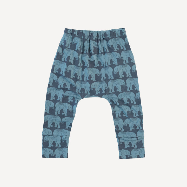 classic pocket panda pant | blue elephant & lotus | lenzing modal