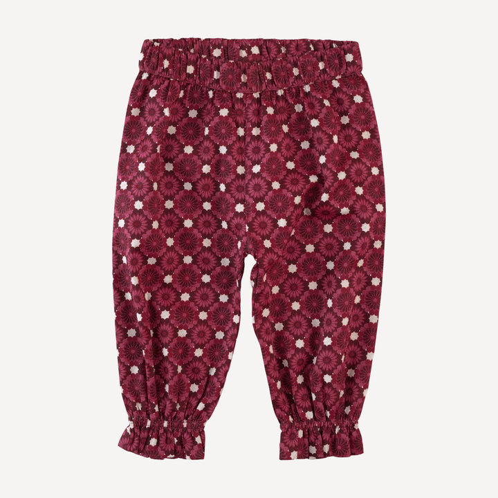 gathered pant | red geo floral | organic cotton sateen woven