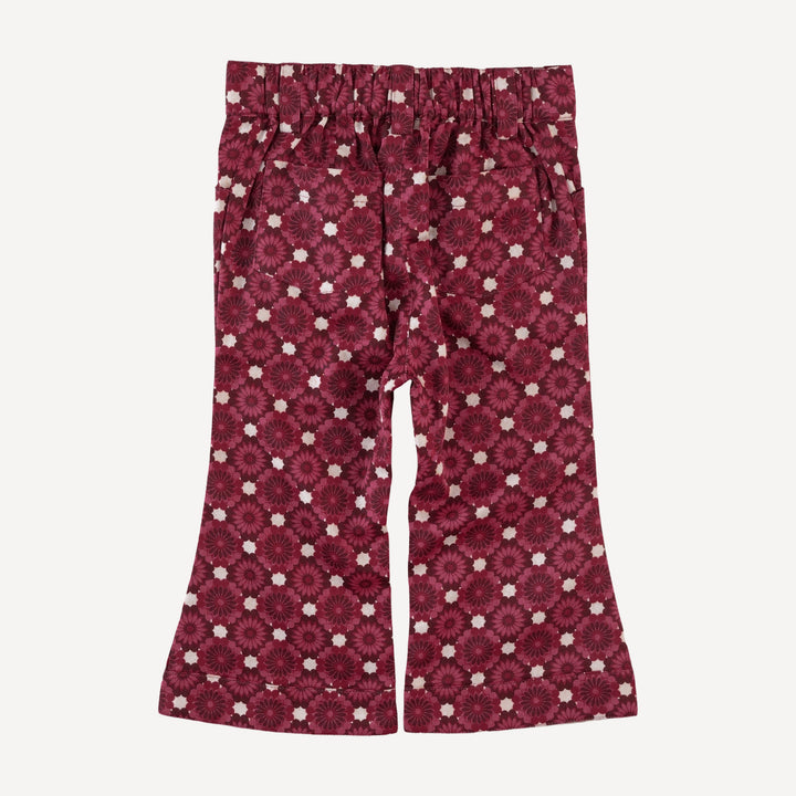 pintuck flare pant | red geo floral | organic cotton sateen woven