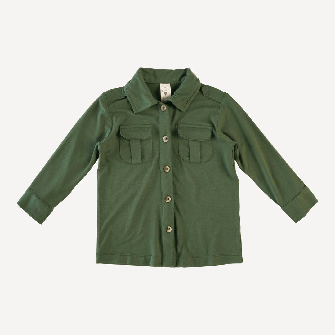 long sleeve military top | mountain green | bamboo