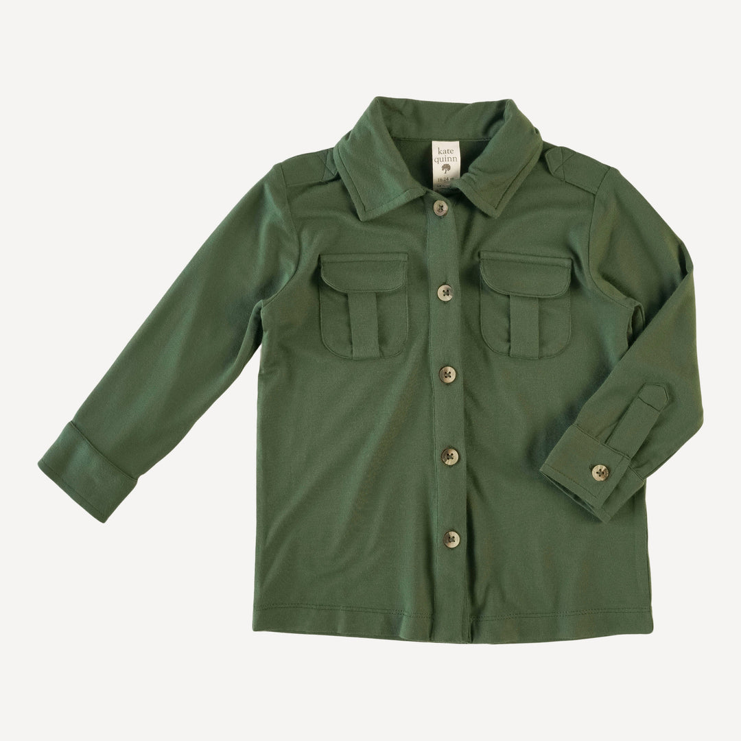 long sleeve military top | mountain green | bamboo