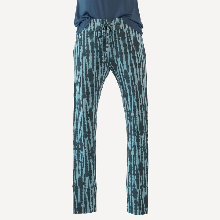womens skinny jogger | blue water drops | bamboo