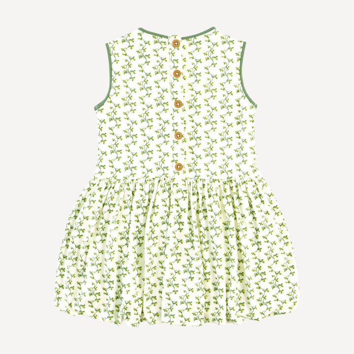 sleeveless piped patch pocket bubble dress | clover stripe | modal