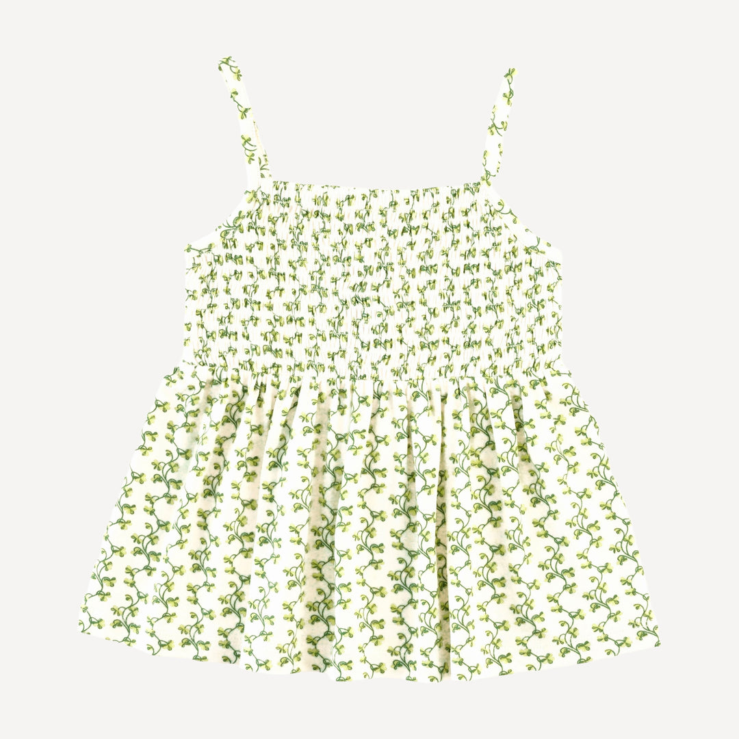 spaghetti strap smocked top | clover stripe | modal