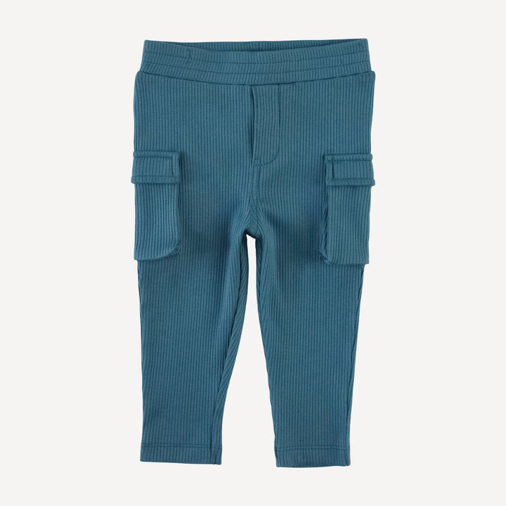 skinny cargo pant | stone blue | organic cotton single rib