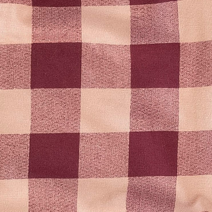 long sleeve two way zipper footie | merlot gingham | bamboo