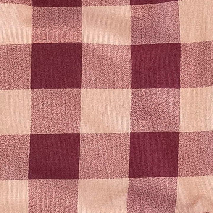 long sleeve two way zipper footie | merlot gingham | bamboo