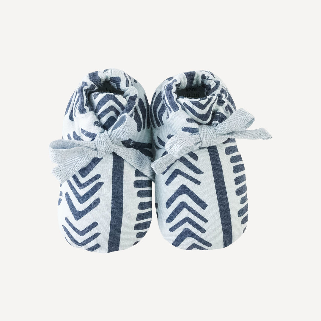 tie booties | blue mosaic stripe | lenzing modal