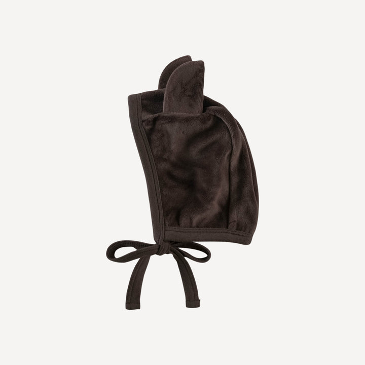 bear hat | morel | organic cotton velour