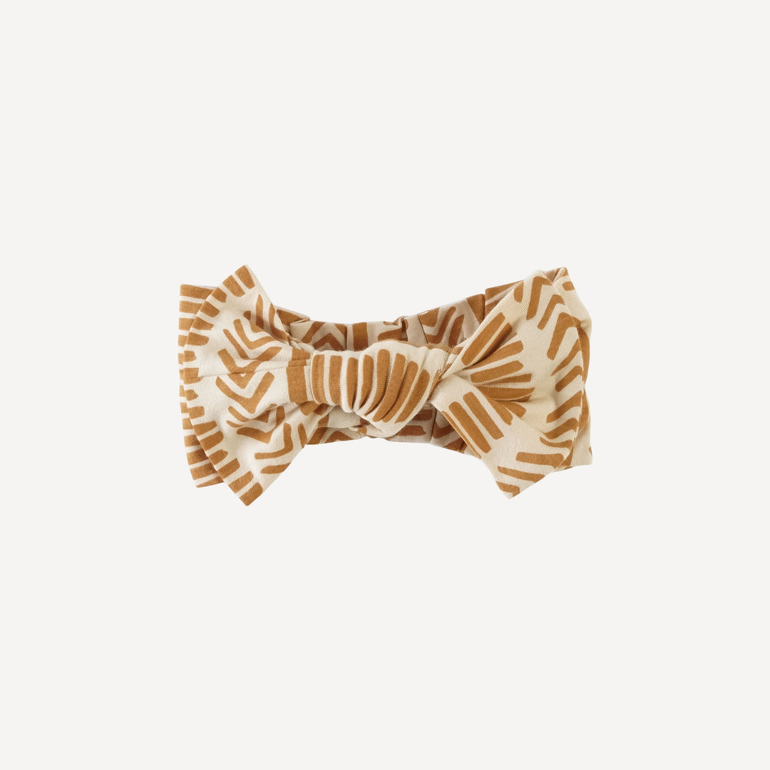 elastic bow headband | rust mosaic stripe | lenzing modal