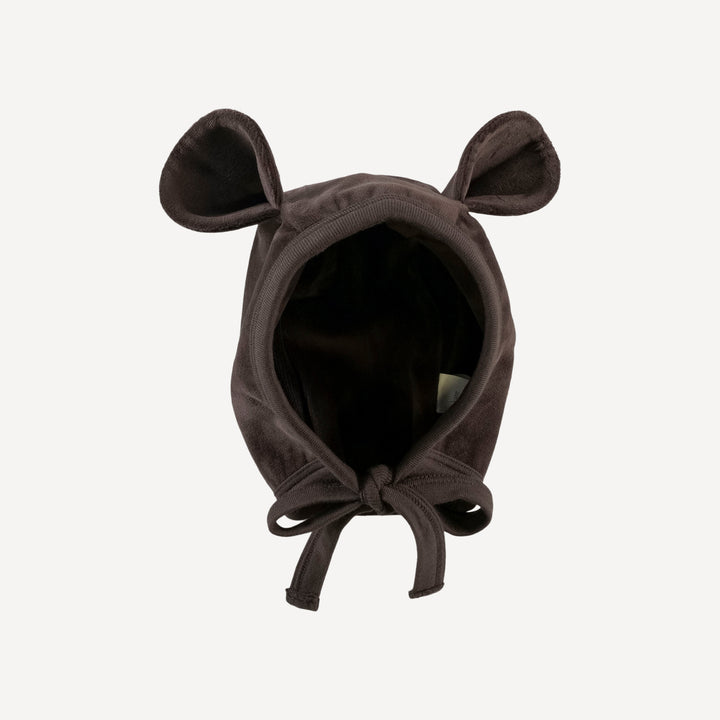 bear hat | morel | organic cotton velour