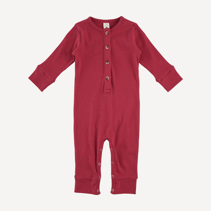 long sleeve sport union suit | cardinal | organic cotton single rib
