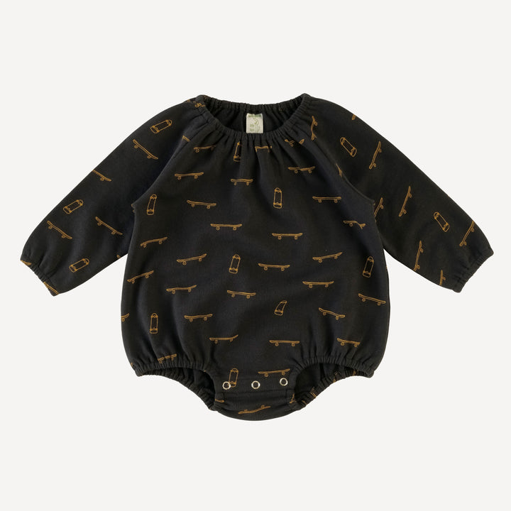 long sleeve super gathered bubble | mustard skateboard | french terry