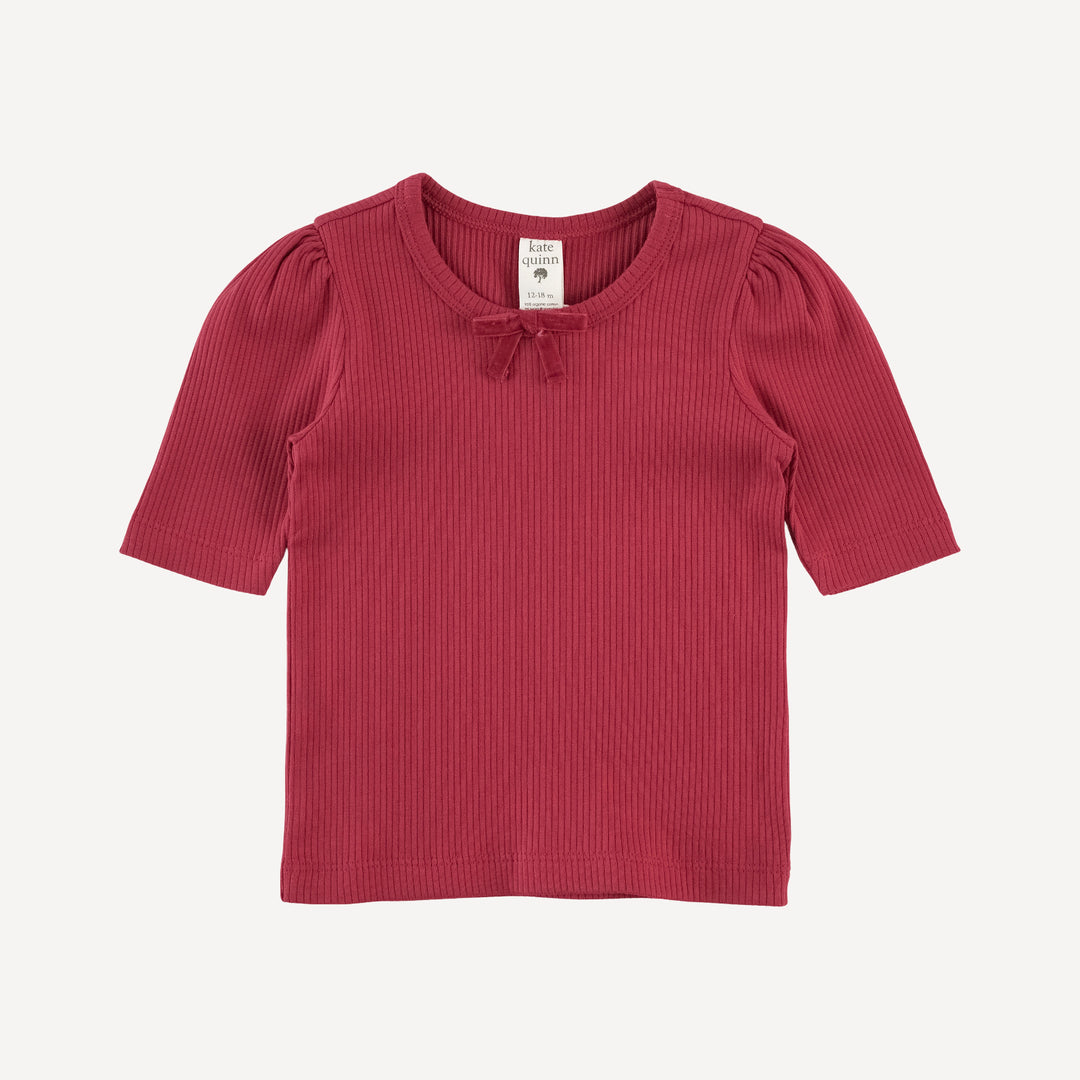 sarah bow top | cardinal | organic cotton single rib
