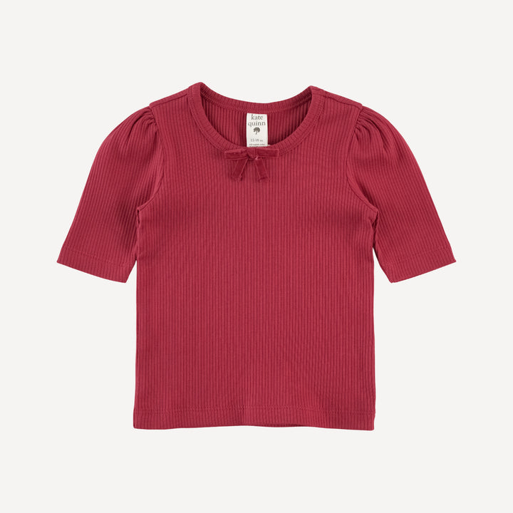 sarah bow top | cardinal | organic cotton single rib