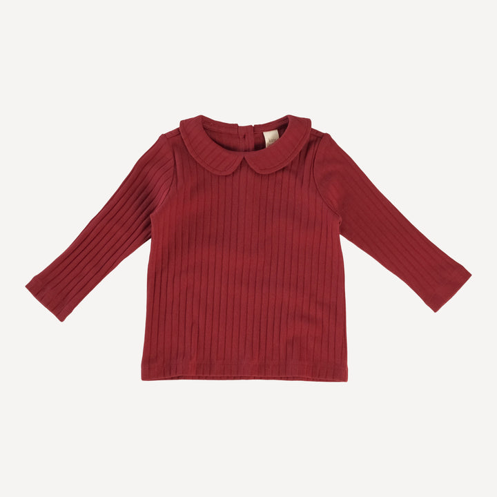 long sleeve peter pan tee | dark cranberry | classic rib