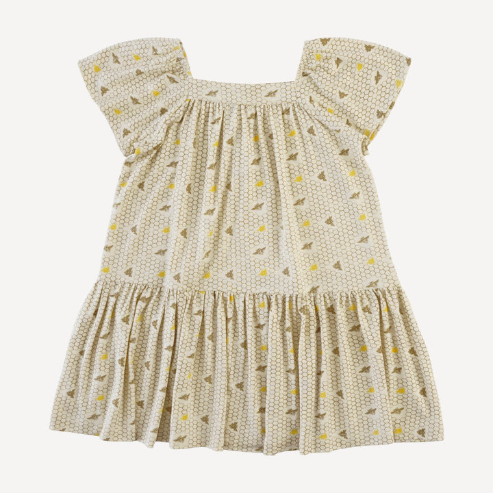 square neck flutter sleeve dress | spring honeycomb | modal