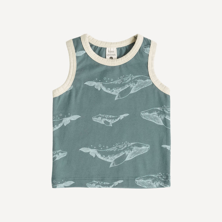 two tone racerback tank | blue whale | organic cotton jersey