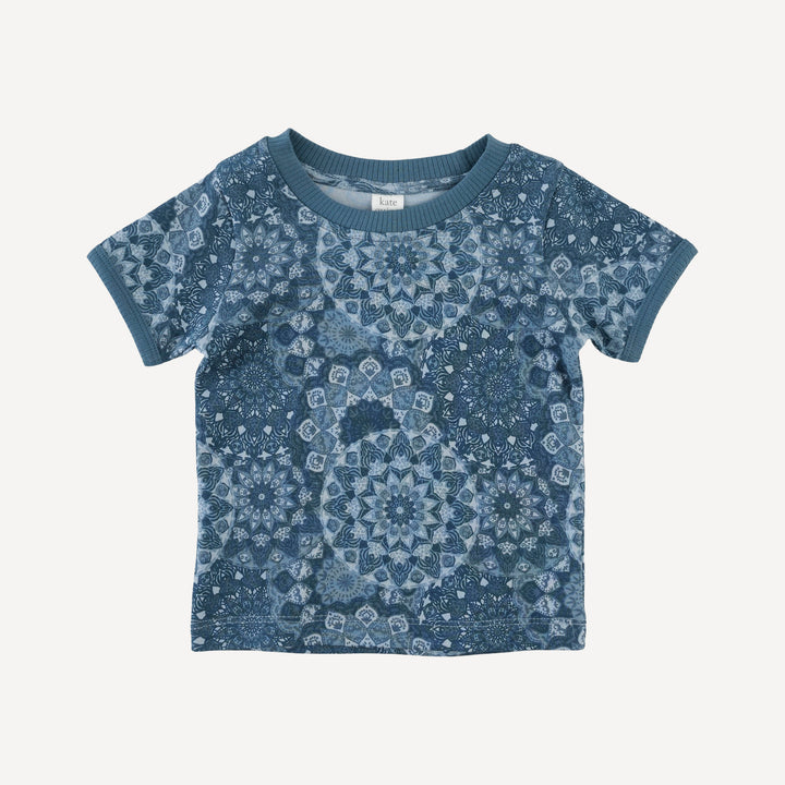 short sleeve ringer tee | celestial mandala | organic cotton interlock