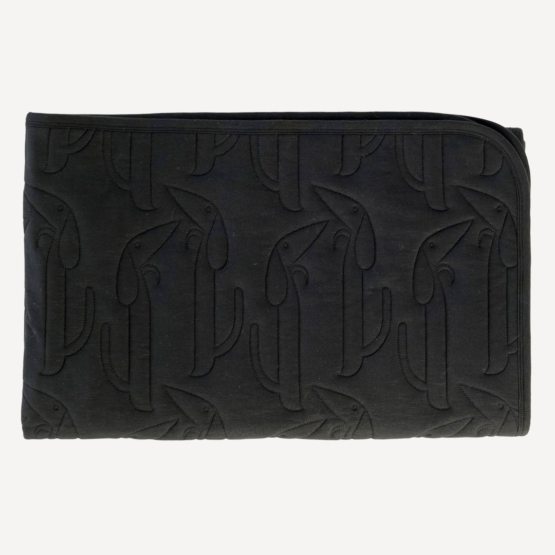 little dog quilt | black | organic cotton slub