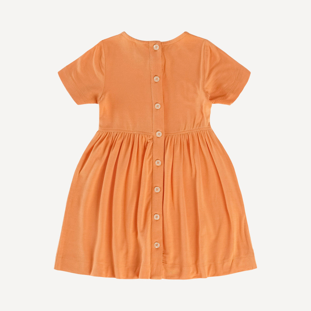 short sleeve button back dress | melon | lenzing modal