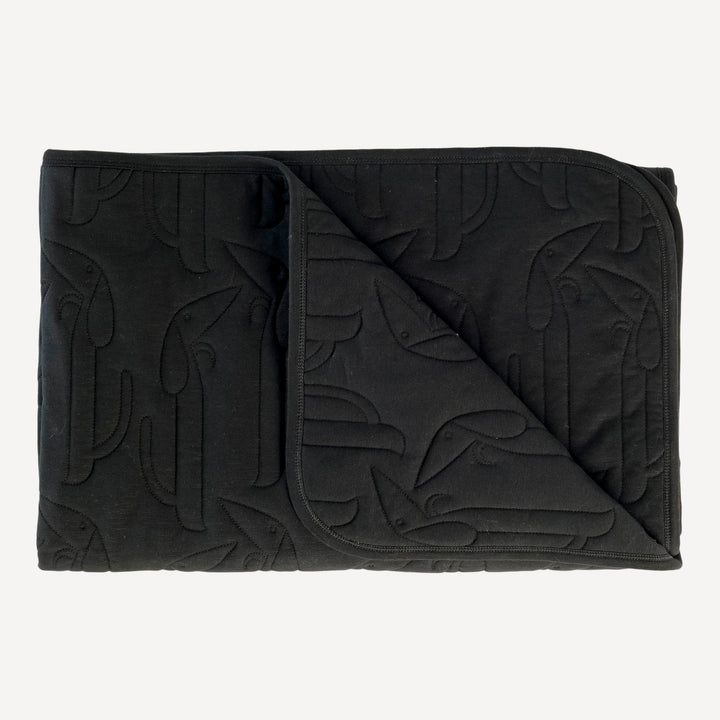 little dog quilt | black | organic cotton slub