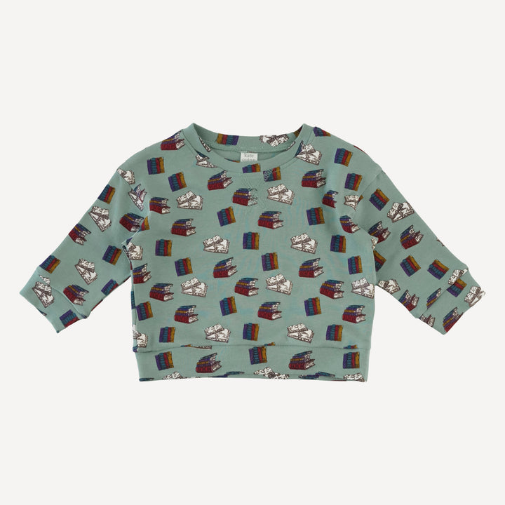 long sleeve relaxed jogger set | books | organic cotton interlock