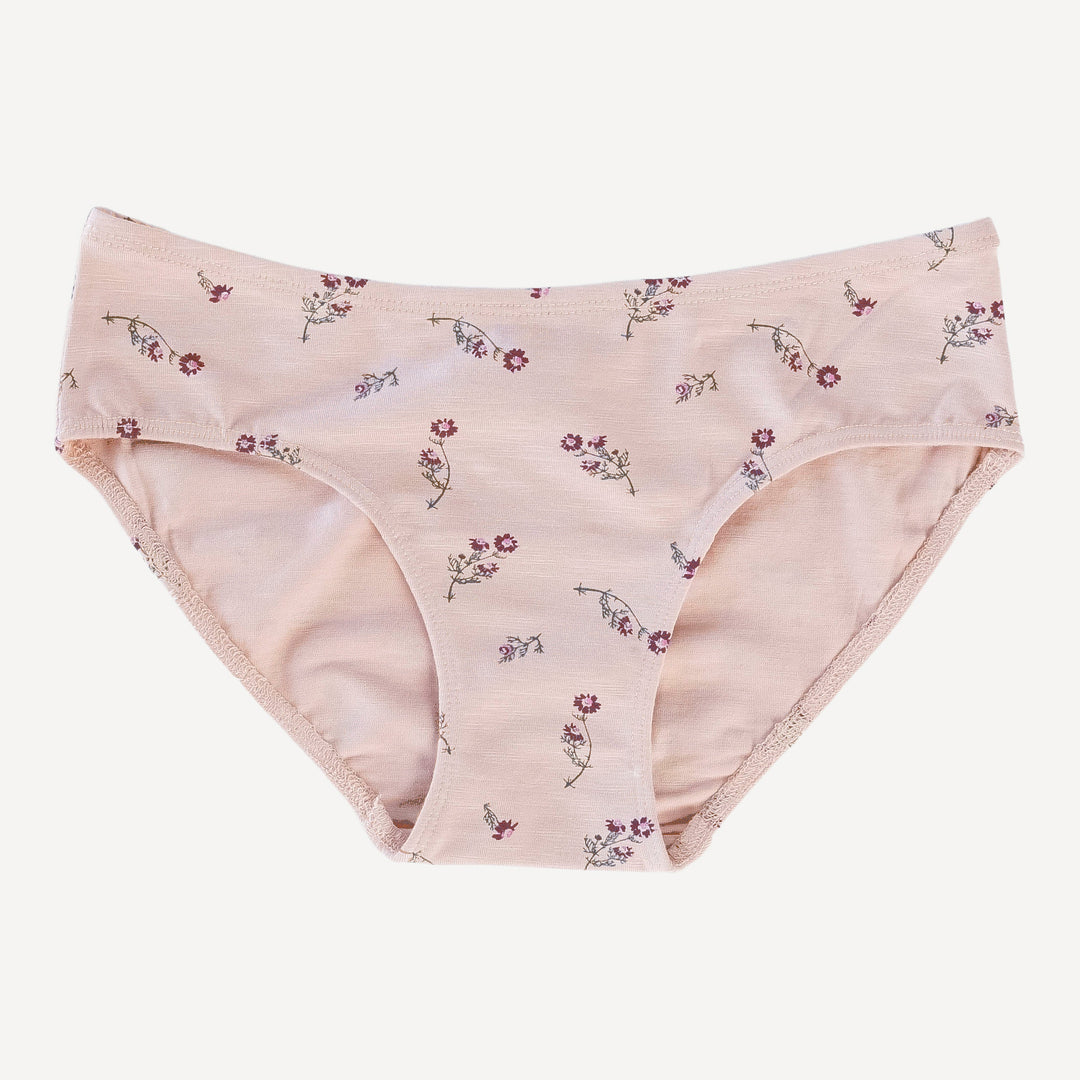 womens hipster panties | tiny chamomile | organic cotton slub