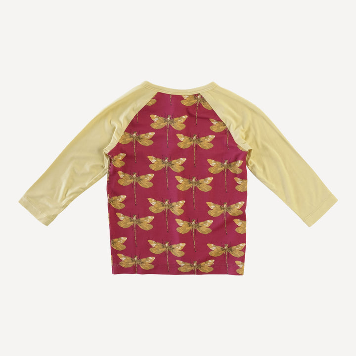 long sleeve baseball henley tee | fennel dragonfly | bamboo