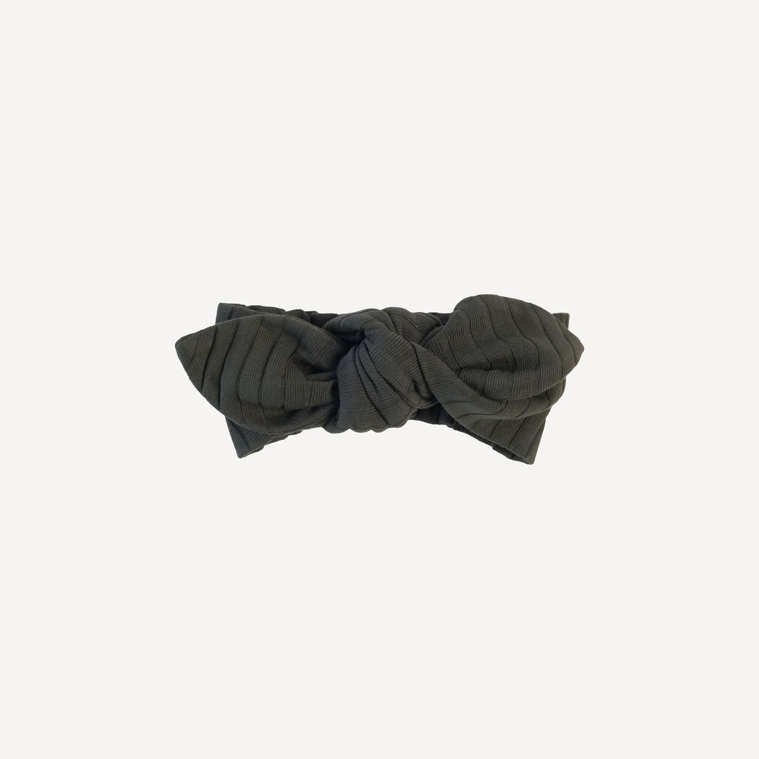 knot top elastic headband | beluga | classic rib