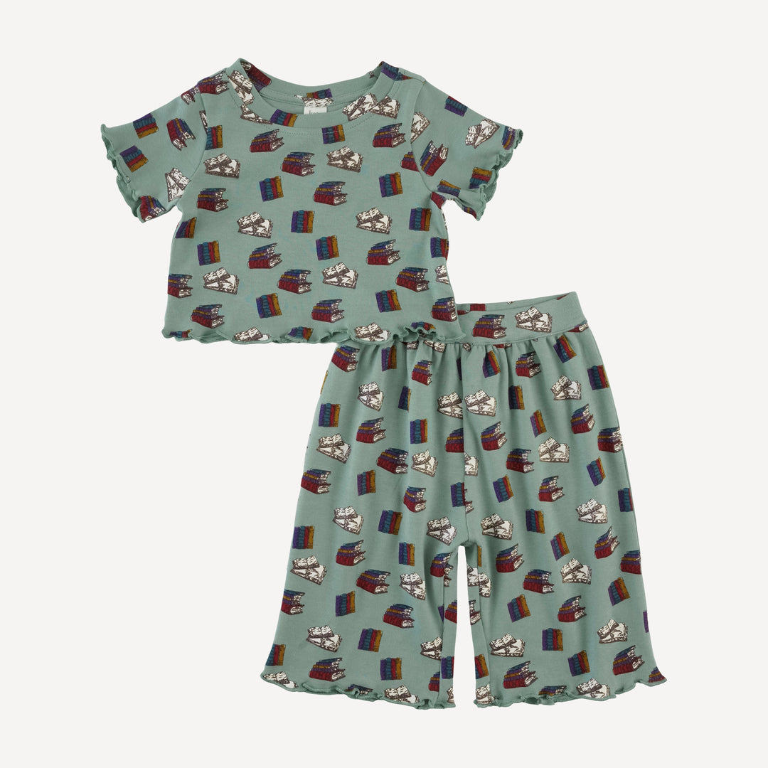 short sleeve jade set | books | organic cotton interlock