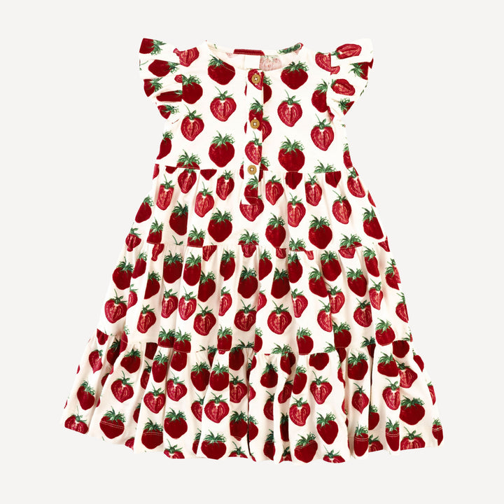 sleeveless ruffle prairie dress | spring strawberry | modal