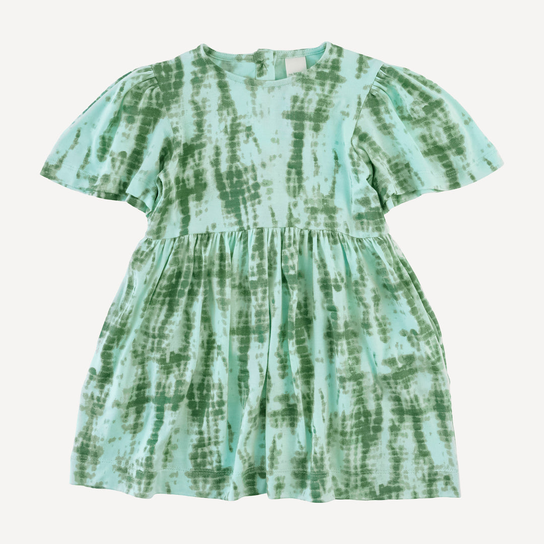 bell sleeve dress | aqua shibori | modal