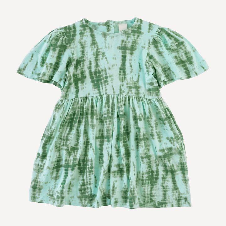 bell sleeve dress | aqua shibori | modal