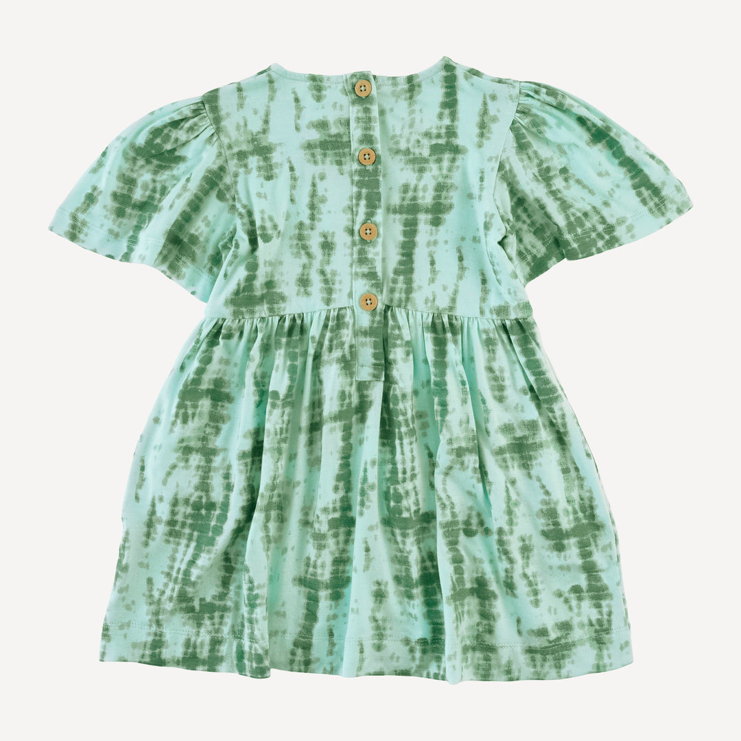 bell sleeve dress | aqua shibori | modal