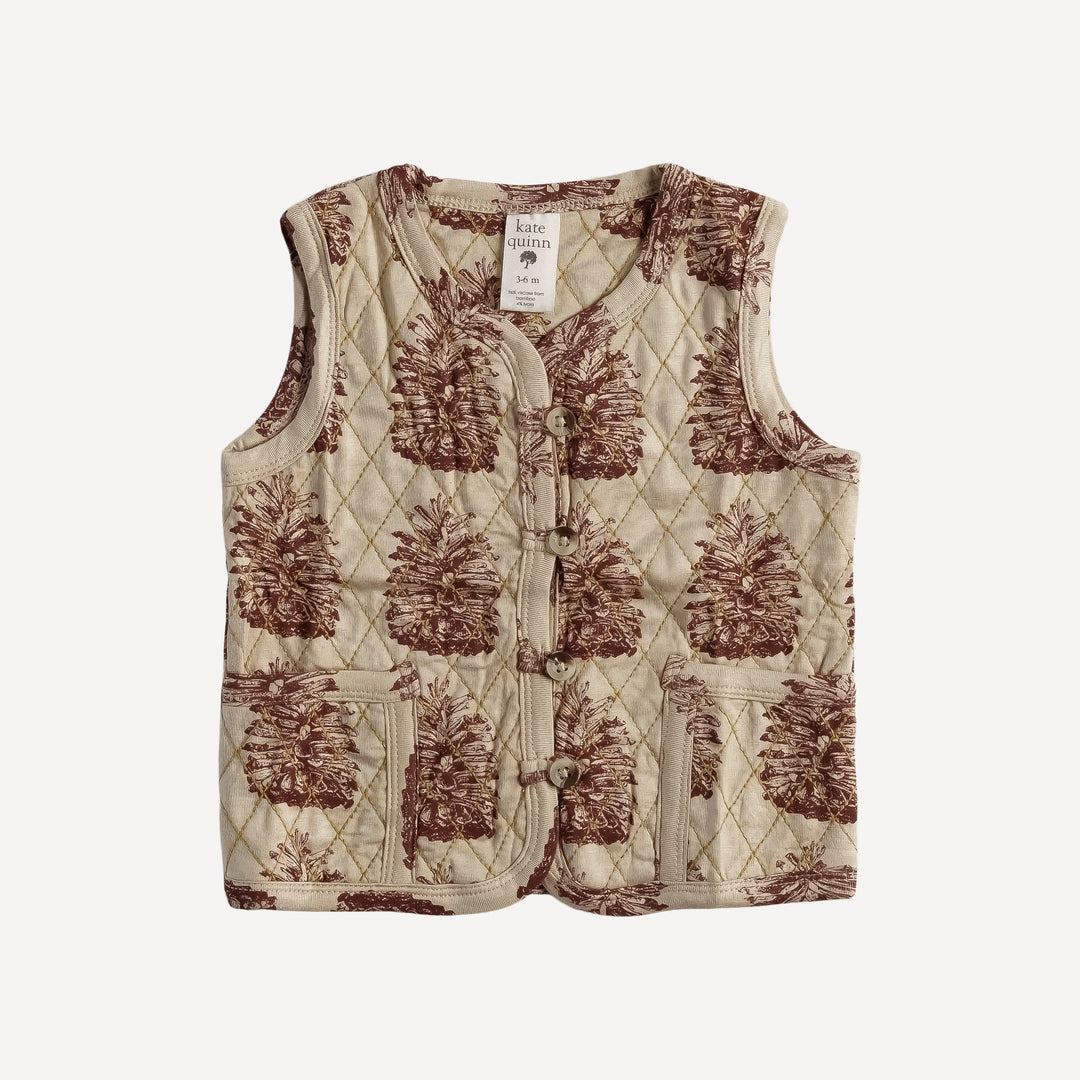quilted pocket vest | pinecone | bamboo