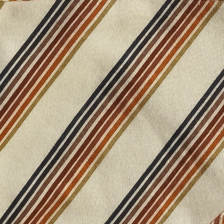 short sleeve lap neck bodysuit | 70s stripe | organic cotton interlock