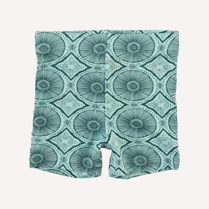 square neck flutter sleeve top + bike short set | aqua batik | modal
