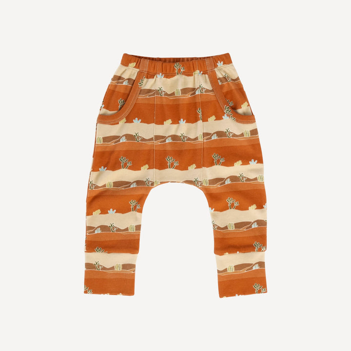 classic pocket panda pant | 70s orange cactus | organic cotton interlock