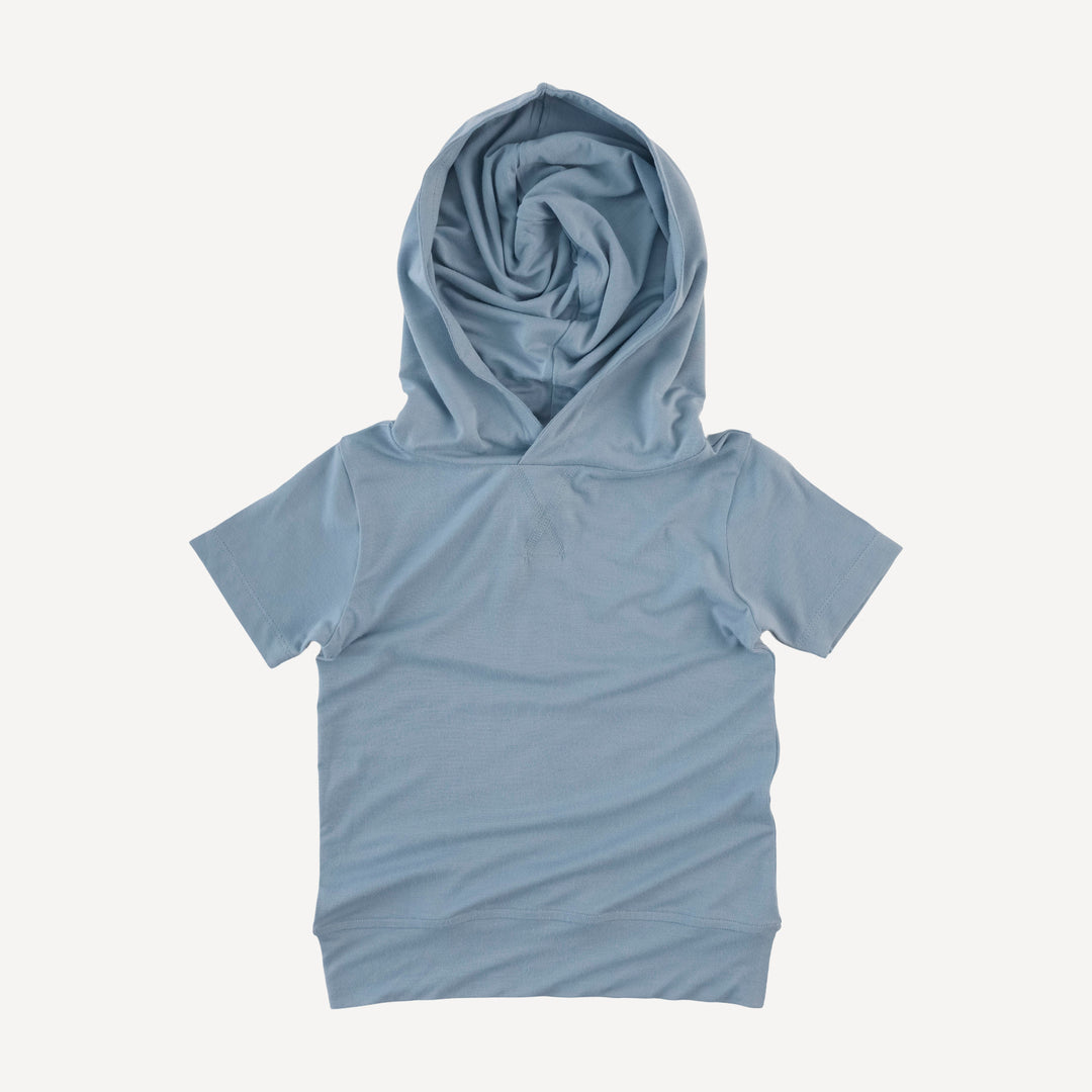 short sleeve essential skinny hoodie | dusk blue | modal