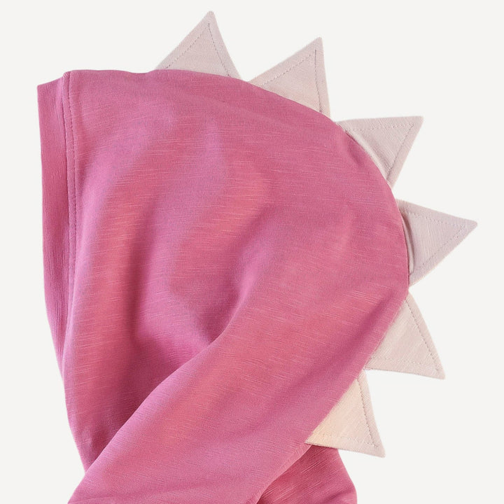 dino hoodie jumpsuit | rose petal | organic cotton slub