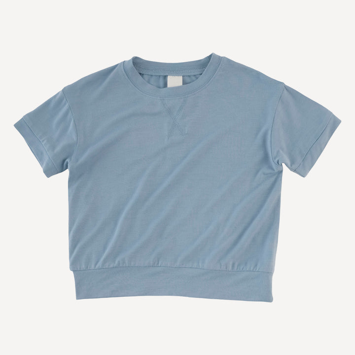 short sleeve relaxed jogger set | dusk blue | modal